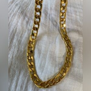Unisex Curb Link Buttery Gold Tone Necklace‎